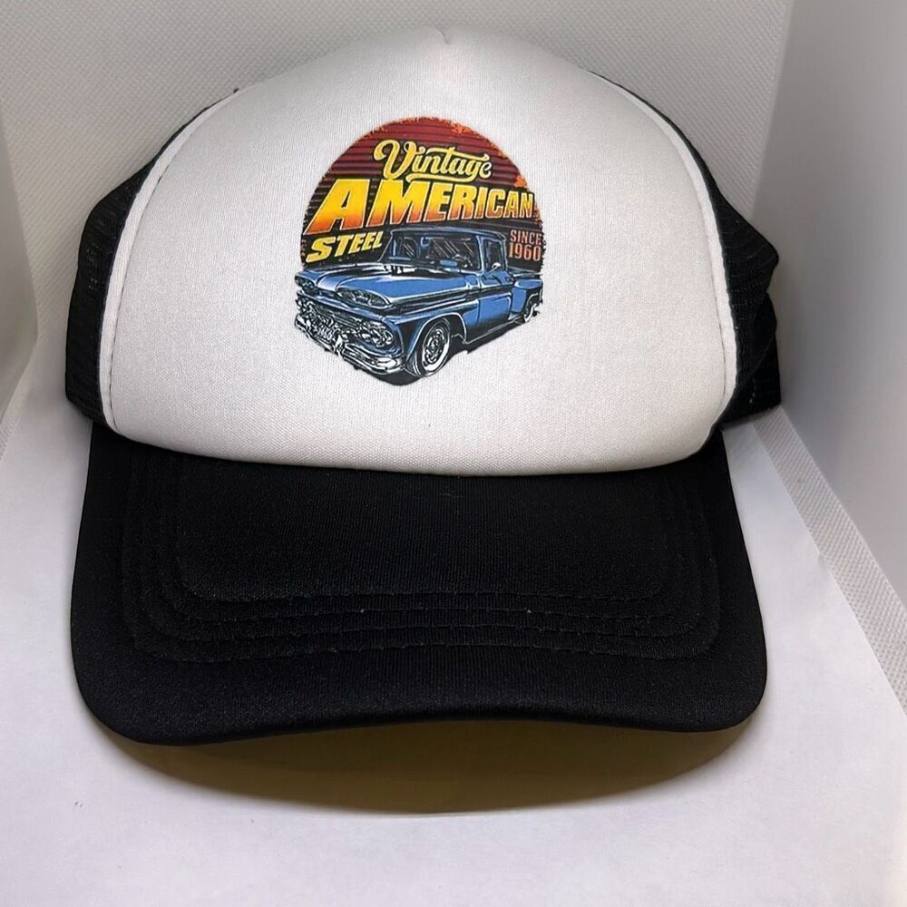Vintage American Steel Hat – Classic Car Graphic Cap